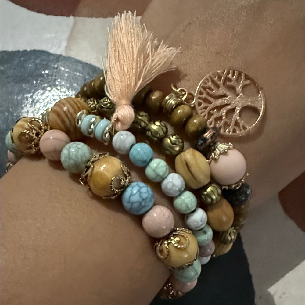 Bohemian Multi-Color Beaded Bracelet Set